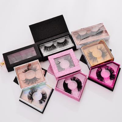 China Hot Selling Natural Soft Natural Black Soft Mink Fur Product Long Fake 25mm Mink Eyelashes for sale