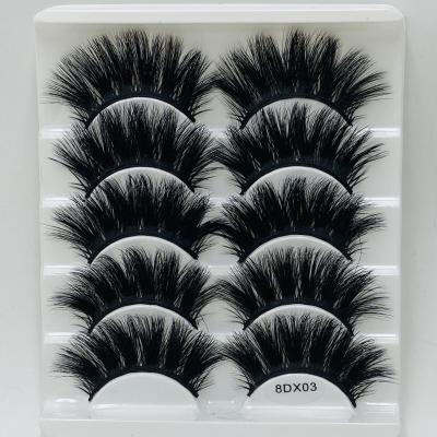 China 5Matching 20mmMink Natural Long Eyelash Multilayer Lengthened Thick Multilayer False Eyelashes Fried Wool Border Supply Wholesale for sale