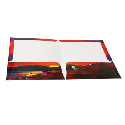 China Eco - Friendly Custom Your Artwork Printing Paper Pocket Folders For School for sale