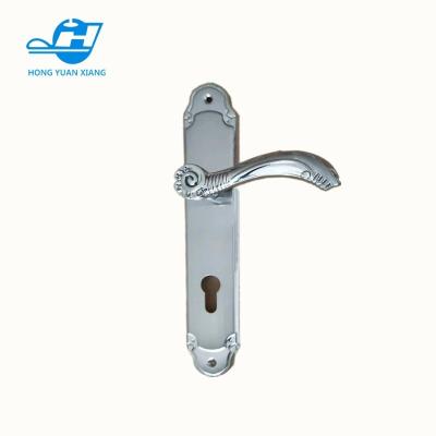 China New Traditional Flower Satin Nickel Style Zinc Alloy Door Handle On Plate Pop In Market for sale