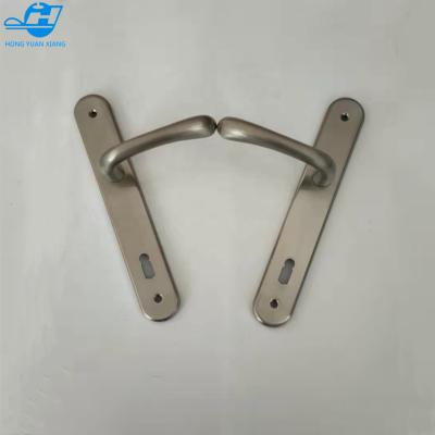 China Brushed traditional nickel finished zinc handle with key plate hole for key locks for sale