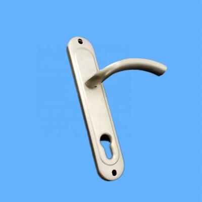 China Traditional High Quality Nickel Polished Color Aluminum Lever Handle With Open Plate Cylinder for sale