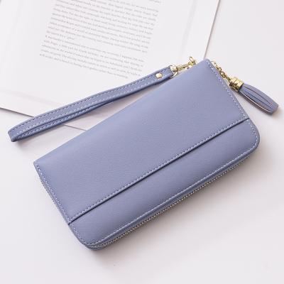 China New Women Anti-theft PU Purse Card Holder Leather Zipper Around Long Wallet Lady Clutch Bag for sale