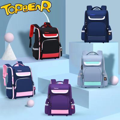 China OEM Factory Stripe Children Schoolbag Large Capacity Waterproof Reflective Daily Notebook Backpack for sale