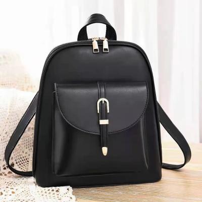 China Wholesale Anti-theft Fashion Backpack Teenage College School Bags Black PU Leather Women Backpack For Women for sale