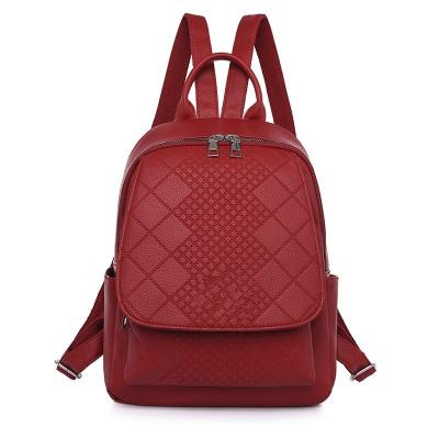 China No Woman Bag 2021 New Style Preppy Leather PU Backpack For Women Solid Color for sale