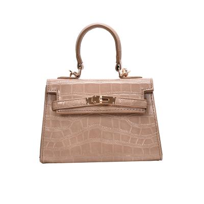 China Designer Stylish PU Leather Stone Pattern Handbag with Shoulder Strap and Single Handle for Women Luxury for sale