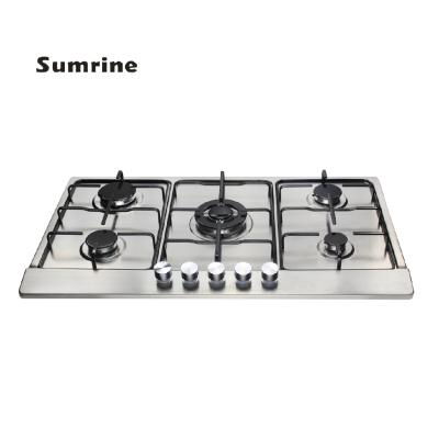 China Hotel reasonable price 5 burner gas cooker built-in gas cooktop stove gas hob for sale