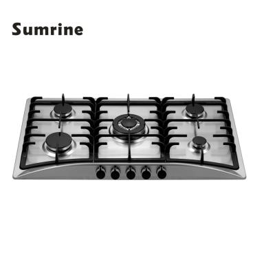 China Easy clean 5 burners built in gas hob portable and cheap gas stove with five flat 5 burners built in gas hob for sale