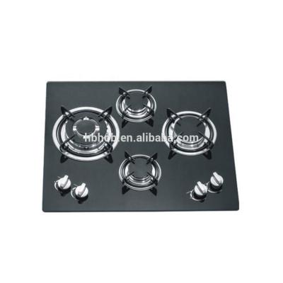 China Hot Sale Hotel Kitchen Appliance Cooking Tempered Glass Cooker Stove 4 Burners Gas Hob for sale