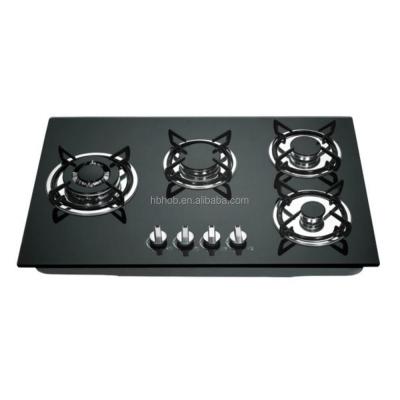 China New Design 4 Burner Tempered Glass Panel Ceramic/Glass Gas Hob/Gas Stove for sale