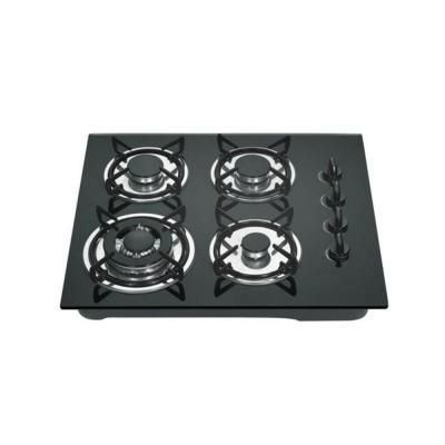 China Home Kitchen LPG Gas Stove 8mm Tempered Glass Cover 4 Burner Built In Gas Stove for sale