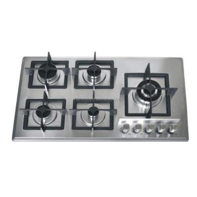 China Stainless Steel Good Quality 5 Burner Gas Hob With Five Ring Gas Stove for sale