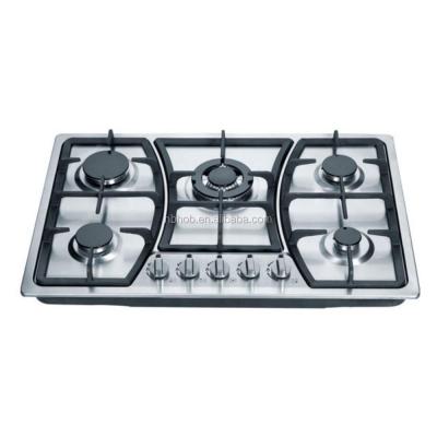 China Hot Selling Stainless Steel Factory 5 Burner Steel Built In Gas Stove / Gas Cooker for sale