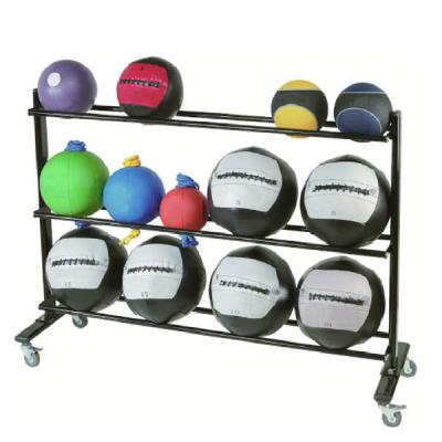 China Metal Gym Equipment Medicine Ball Rack With Wheels HRIR04-3 for sale