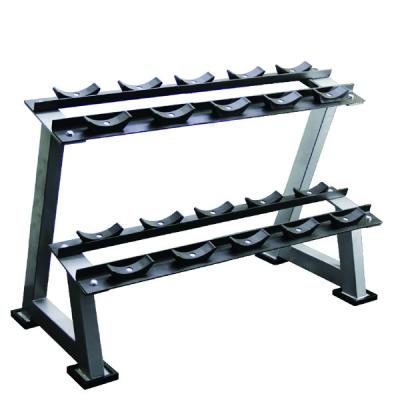 China Indoor Two Layer Dumbbell Rack For 5 Pairs Of Gym Equipment HRWR10D for sale