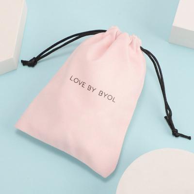 China Velvet Bag Pink Green Velvet Bags 7x9cm 10x12cm Pouches Custom 13x17cm Logo Sack Cosmetic Jewelry Packaging for sale