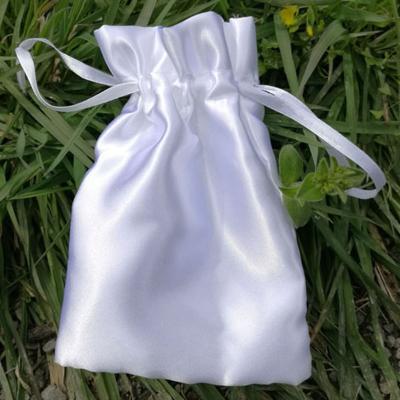 China White Silk Satin Stain Gift Bags Packaging Pouches Custom Logo Cosmetic Sack 8x10cm 9x12cm Necklace Bangle Bracelet Jewelry for sale