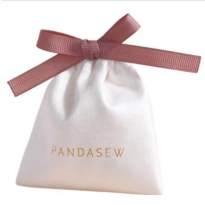 China Recyclable Flannel Gift Bags With Ribbon 5x7cm 7x9cm 8x10cm Custom Pouches 9x12cm Logo Makeup Sack Jewelry Packaging for sale