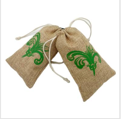 China Recyclable Custom Makeup Jewelery Drawstring Jute Bag 10x15cm (4x6inch) Logo Flax Packaging Pouches for sale