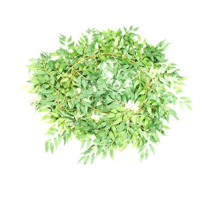 China Silver Dollar Plastic Artificial Eucalyptus Leaves Garland with Willow Vines Leaves Greenery for Wedding Party Home Centerpiece for sale