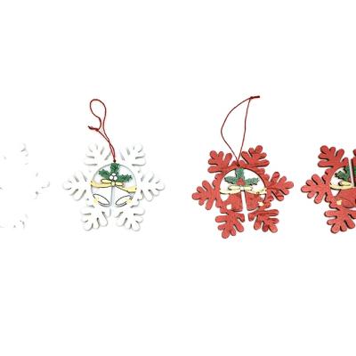 China Wholesale 10cm Plastic Color Cheap Christmas Ornaments Wooden Snowflakes for sale