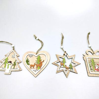 China Plastic Christmas Baubles Christmas Bauble Christmas Blank Unfinished Wooden Ornament for sale