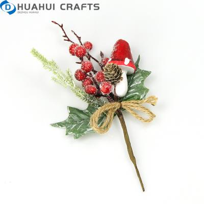 China New Design 25CM Artificial Flower Plastic Flannel Christmas Glitter Plastic Flowers For Wedding Home Decoration for sale