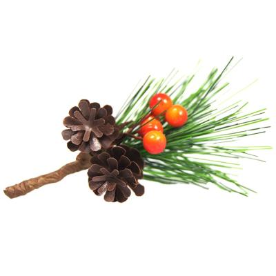 China Artificial Christmas Plastic Garland Pine Wreath Pinecones Berries Flocked Cedar Twigs Grapevine Wreath with Spruce Pine Needles Red for sale