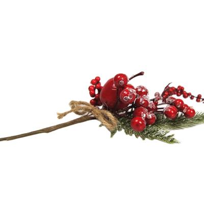 China Plastic Christmas Decoration Branches Branches Artificial Red Beans Berry Single Branches for sale