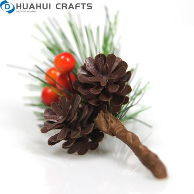 China Plastic Artificial Red Holly Berries Picks Branch Christmas Berry Stems For Christmas Tree Decoration for sale