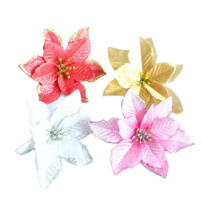 China Plastic Handmade Home Decor Christmas Artificial Flower Plants Home Decoration for sale