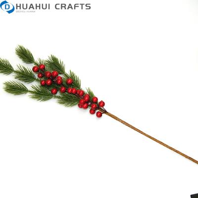 China Shiny Fabric Berries Pine Cone Glitter Loop Twig Pick Christmas Tree Gift Decorations for sale