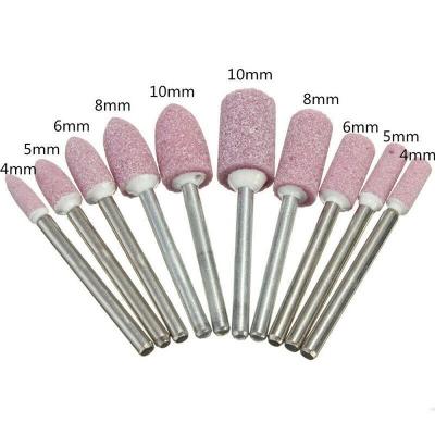 China 10 Pcs 3mm Shank Durable Abrasive Tools Grinding Wheels Polishing Head For Electric Nail Polishing Machine for sale