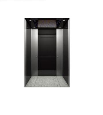 China Modern Black Titanium Mirror Etching Elevator 5 Stops Passenger Elevator 320-800KG Elevator for sale