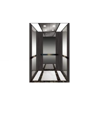 China Modern Black Titanium Mirror Etching Elevator 10 Stops Passenger Elevator 630KG Elevator for sale