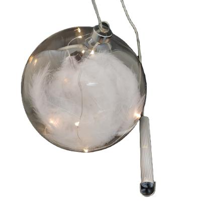 China Christamas Home Decorating Christmas Lead Glass Ball with 2 AAA Battery Control for sale