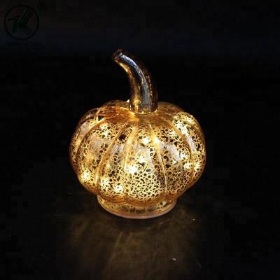 China Halloween Decoration Halloween Pumpkin Glass Light Lead Glass Pumpkin Lamp Lantern Glass for sale