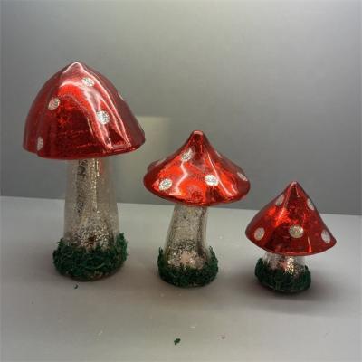 China Cheap Heat Resistant Glass Mushroom Swollen Empty Glass Ornaments for sale