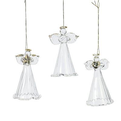 China 2017 New Design Heat Resistant Christmas Clear Glass Angel Covered Spray Ornament, Home Decoration and Gift for sale