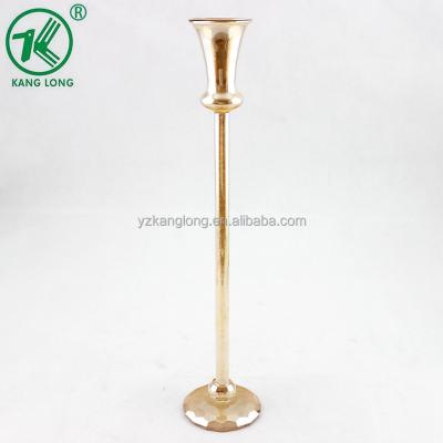 China Tall Pillar Stand Crystal Glass Candelabra Centerpieces with Small Diamonds for Home/Wedding Decorations for sale