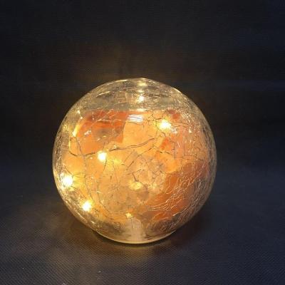 China Christamas /Home Decoration Mineral Salt Glass Ball With Led Light Battery Control for sale