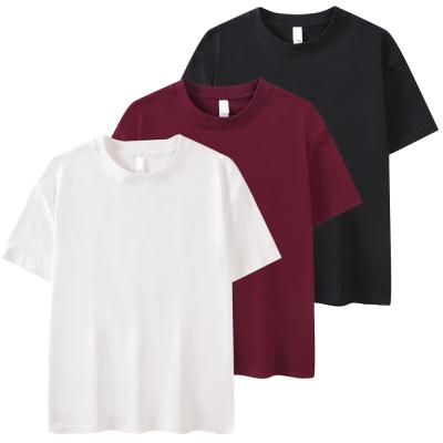 China 2021 Anti-pilling Drop Shoulder OEM/ODM White Heavy Cotton T-shirt Oversized 100% Cotton T-shirt For Man for sale