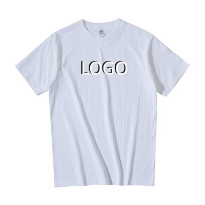 China Custom Logo Heavy Weight Oversized Thick Short Sleeve Breathable UNISEX White Heavy Drop Shoulder Cotton T-Shirts for sale