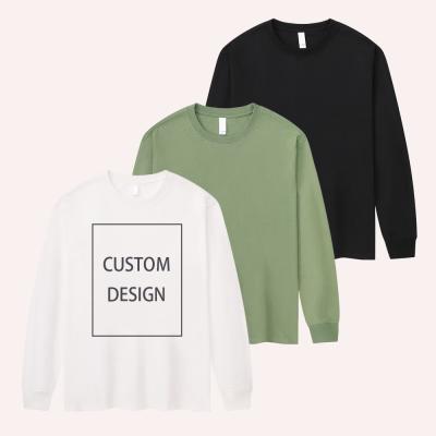 China 100% Combed Cotton 230 Gsm OEM/ODM Long Sleeve Unisex Custom T-Shirt Breathable Heavy Sleeve T-Shirt For Men for sale