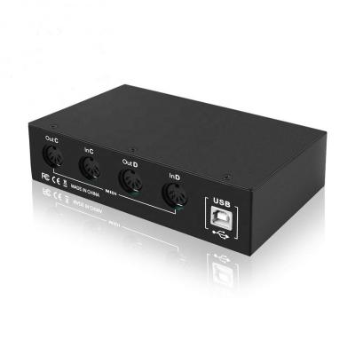 China Metal USB MIDI interface with 1 in 2 out MIDI through -4in/4out MIDI interface - (Flykan, MD06) for sale