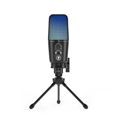 China USB Microphone Studio Microphone with RGB Light - Flykan UMIC-30 USB Conference Desktop Omnidirectional Microphone with RGB LED for sale