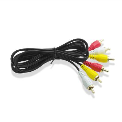 China Monitor Fly Kan RCA Cable M/M Triple Stereo Cable With Yellow Red White Plug For RCA Converter -1.8m for sale