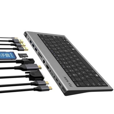 China USB-C Keypad Keyboard Docking Station-78keys-11in 1 (PD 100w, 4K*2K HD, USB3.0 Hub x 3, Gigabit LAN) - UC3300 for sale