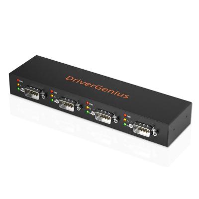 China Metal DriverGenius 4XRS232 4 Port USB to DB9 RS232 Serial Adapter Hub - Windows 11 and MacOS 11 for sale